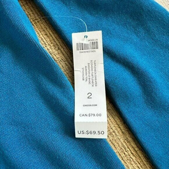 Chicos High neck long sleeve top women's 2 (L) - Picture 4 of 7